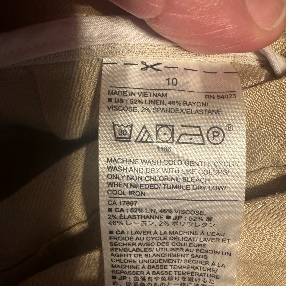 Women's Banana Republic Linen Blend Beige Pants, NWT - Picture 6 of 8